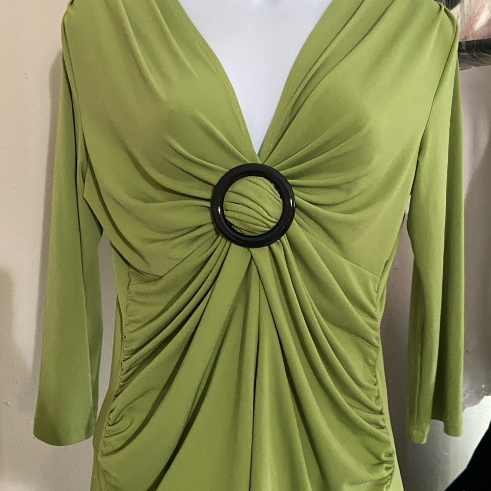 Y2K Green Ruched Ring Detail Top